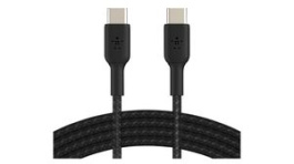 CAB004BT1MBK, Braided Cable USB-C Plug - USB-C Plug 1m Black, BELKIN