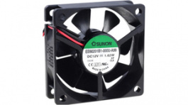 EE60201B1-000U, Axial Fan, 60 x 60 x 25 mm, 12 VDC, Black, Sunon