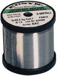 SA 1500, Solder wire Sn96/Ag4 500 g 1.0 mm, Edsyn