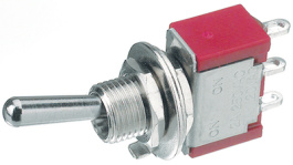 1A15-NF1STSE, Miniature Toggle Switch, On-Off-(On), Soldering Lugs, Eledis