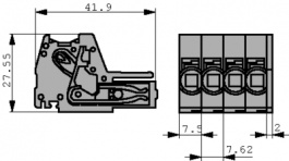 831-3107, Female header 7P7.62 mm, Wago
