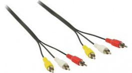 CVGP24300BK30, Composite Video Cable 3x RCA Plug - 3x RCA Plug 3m, Nedis (HQ)
