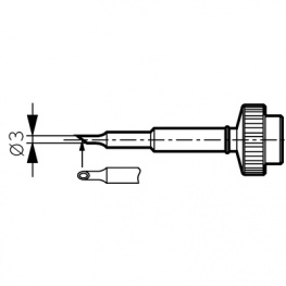 612 TW/SB, Soldering tip Chamfer 3.0 mm 3.0 mm, Ersa