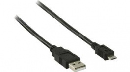 CCGP60400BK20, USB 2.0 Cable USB A Plug - USB Micro-A Plug 2m Black, Nedis (HQ)