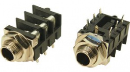 FCR11650EW, Гнездо; Jack 6,35мм; "мама"; с тройным выключателем; угловой 90°, Cliff