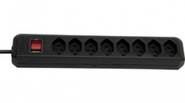 1159462718, Outlet Strip Clever-Line 8x Type J (T13) - Type J (T12) Black 2m, Brennenstuhl