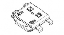 47642-0001, Гнездо; USB B micro; на PCB; SMT; горизонтальный; V: USB 2.0, Molex