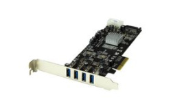 PEXUSB3S42V, PCI Express USB-A Card Adapter with SATA and LP4 Power, 4x USB 3.0, PCI-E x4, StarTech.com