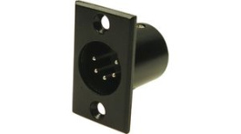 FC6176, Гнездо; XLR; "папа"; PIN:5; на панель, винтами; пайка; черный, Cliff