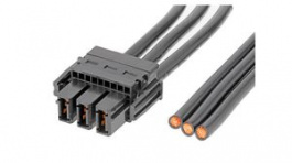 218057-0305, Cable Assembly, EXTreme Guardian Receptacle - Bare End, 3 Circuits, 500mm, Black, Molex