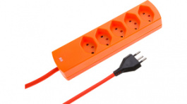 131363, Outlet strip, 5xJ (T13), flourescent orange, Max Hauri