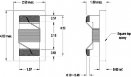 1206F-101K-01, Inductor, SMD 100 uH 80 mA ±10%, FASTRON