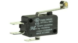 V15H22-CZ100A06-K, Микропереключатель SNAP ACTION; с рычагом (с роликом); SPDT, Honeywell