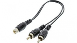 CAGP24020BK02, Subwoofer Cable 2x RCA Plug - RCA Socket 200mm, Nedis (HQ)
