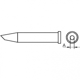 XT BB 45, Soldering Tip Round shape beveled 45°, Weller