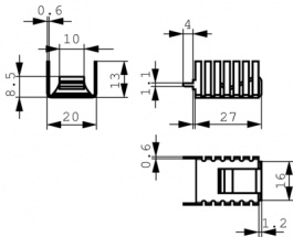 FK 243 MI 247 V, Радиатор: штампованный; U; натуральный; L: 32мм; W: 20мм; H: 13мм, Fischer Elektronik