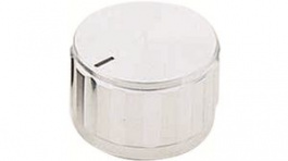 RND 210-00624, Rotary Knob&nbsp;&nbsp;diam.25mm, Silver, Aluminium, RND Components