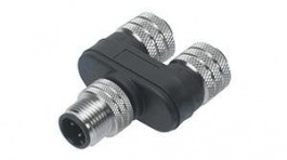 1200680294, Micro-Change (M12) In-Line Splitter 4 Pole 1 x 4-Pole Male (Straight) to 2 x 3-Pole Female (Straight) 18 AWG PVC 0.5m, Molex