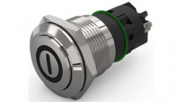82-5162.1000.B001, Pushbutton Switch, 1CO, Momentary Function, Silver, EAO