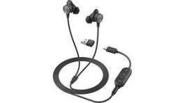 981-001013, Headphones, Logi Zone, UC, In-Ear, 16kHz, Cable, Black, Logitech
