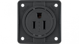 962632513, Wall Outlet INTEGRO 1x US Type B Socket Flush Mount 15A 125V Black, Berker