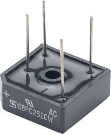GBPC2510W, Bridge Rectifier 1000 V 25 A QUAD-28-6 Wire, Taiwan Semiconductor