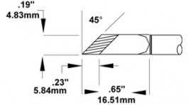 SMTC-1173, Rework Cartridge Knife / 45° / Bevelled, Metcal