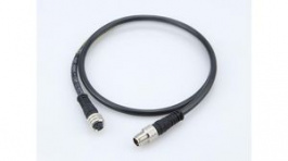 1200878704, Nano-Change (M8) Double-Ended Cordset with Knurled Hexnut 3 Poles Male (Straight) to Female (Straight) Black TPU WSOR 1m, Molex