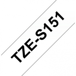 TZE-S151, Label Tape 24 mm Black on Transparent 8 m, Brother