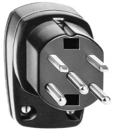 8815.TH.L.60, Mains plug Suisse T15 black Switzerland, Type 15, Feller CH