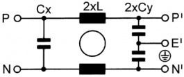 FN332-6/05, Mains filter 6 A 250 VAC, Schaffner