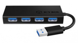 IB-AC6104-B, USB Hub, 4x USB A Socket - USB A Plug, ICY BOX