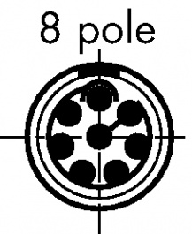 EGG.1B.308.CLL, Device socket, B-series 8-pin Poles 8 6 A 315 VAC/VDC, LEMO
