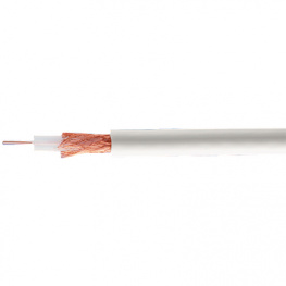 RG 59 B/U WHITE, Coaxial cable&nbsp;&nbsp; 1 x0.58 mm Steel wire, copper plated (StCu), CEAM
