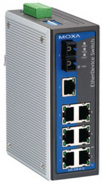 EDS-P308-M-SC-T, Switch 7x 10/100 (4x PoE) 1x 100FX SC/MM -, Moxa