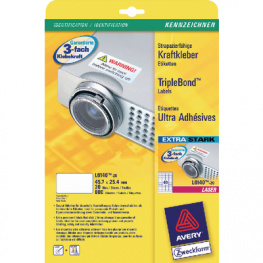 L6140-20, Triple Bond Labels, 20 sheets/800 labels, 45.7 x 25.4 mm, Wh, Zweckform