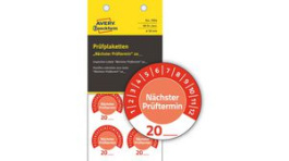 7904 [80 шт], Safety Label, Round, White on Orange, Vinyl, Inspection Date, 80pcs, Zweckform