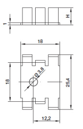 KL-166/SW, Радиатор: штампованный; U; черный; L: 18мм; W: 25,4мм; H: 12,7мм, Seifert electronic