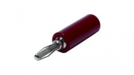 BU-00243-2, Вилка; "банан" 4мм; 15А; 1кВAC; красный; 40,4мм; Монтаж: под пайку, MUELLER