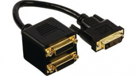 CCGP32950BK02, DVI-D Cable DVI-D 24 + 1-Pin Male - 2x DVI-D 24 + 1-Pin Female 200mm, Nedis (HQ)