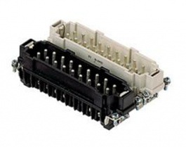 CMEM 16 N, CME, 16 poles + earth, male insert, with male contacts, silver plated, ILME