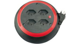 1100542, Extension Cable Reel, Horizontal Comfort-Line IP20 PVC 4m 4x Type J (T13) - Type J (T12), Brennenstuhl