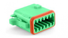 AT06-12SC, Crimp Housing, Receptacle, 2 Rows, 12 Poles ,Keying Option C, Green, Amphenol
