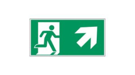 138886, Safety Sign, Emergency Exit, Rectangular, White on Green, Polyester, 1pcs, Brady