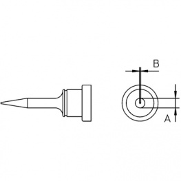 LT 1S, Soldering Tip Round shape narrow 0.2 mm, 0.2 mm, Weller