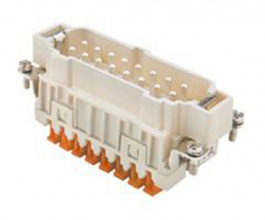 CSHM 16, CSH , 16 poles + earth, male insert, with male contacts, silver plated, ILME