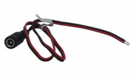 RND 205-01266, DC Connection Cable, 2.5x5.5x9.5mm Socket, Straight, 500mm, RND Connect