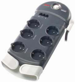 PH6T3-GR, Home/office over-voltage protection 6 Protective contact 2.44 m, APC