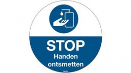 306892, Sanitise Your Hands, Floor Sign, Dutch, White on Blue, Polyester, Mandatory Acti, Brady
