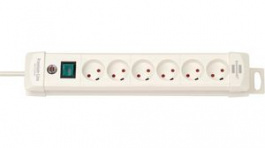 1156225016, Outlet Strip 6 Type K White Type K 3m, Brennenstuhl